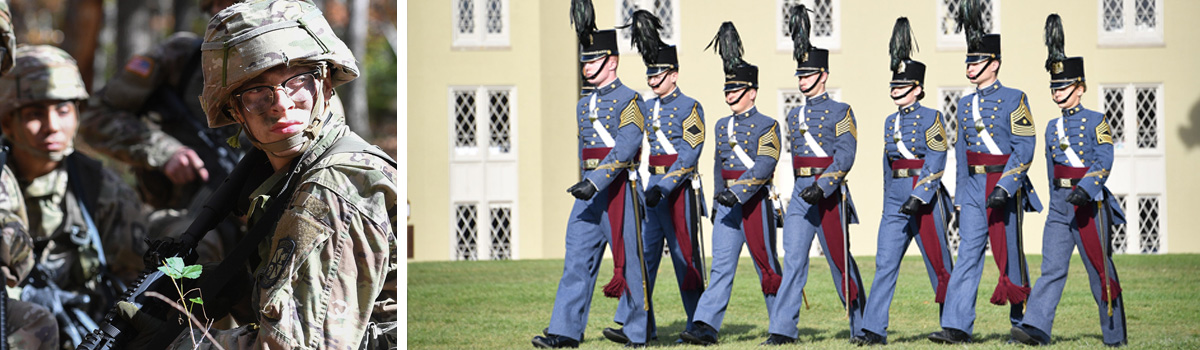 ֻ̳cadets in  camouflage during fall field exercises, cadets marching in parade