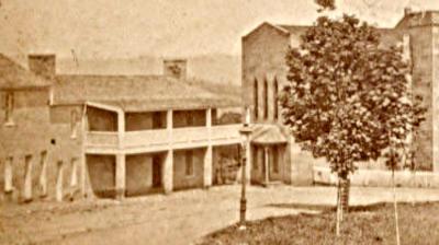 An exterior view of the old ֻ̳hospital in 1890