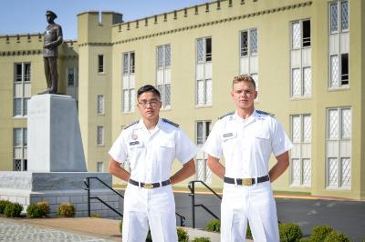 Cadets Michael Hoffmann ’22 and Christopher Soo ’22—ֻ̳Photo by Eric Moore